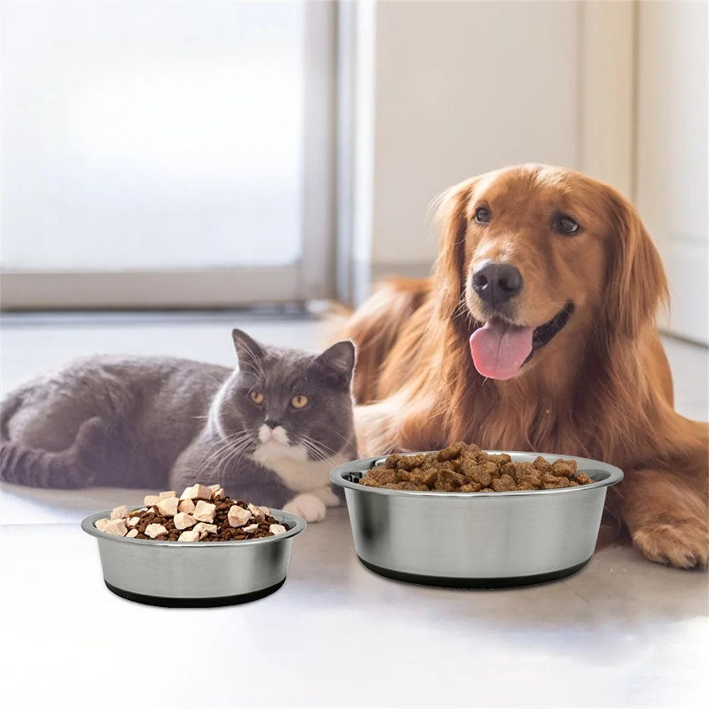 Durable Dog Bowl with Silicone Base – Stainless Stee - DOGGY DEN