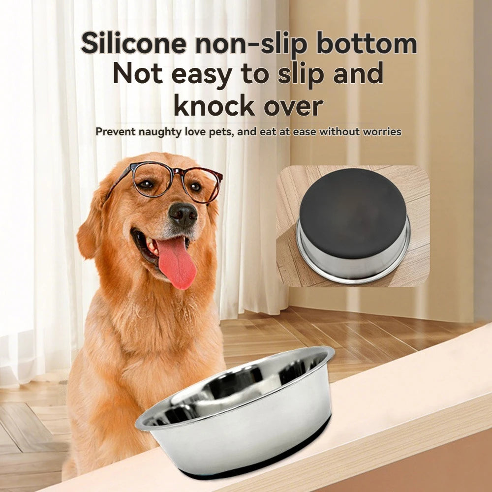 Durable Dog Bowl with Silicone Base – Stainless Stee - DOGGY DEN