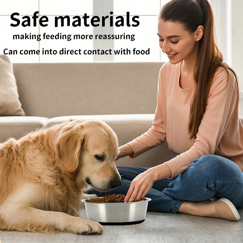 Durable Dog Bowl with Silicone Base – Stainless Stee - DOGGY DEN