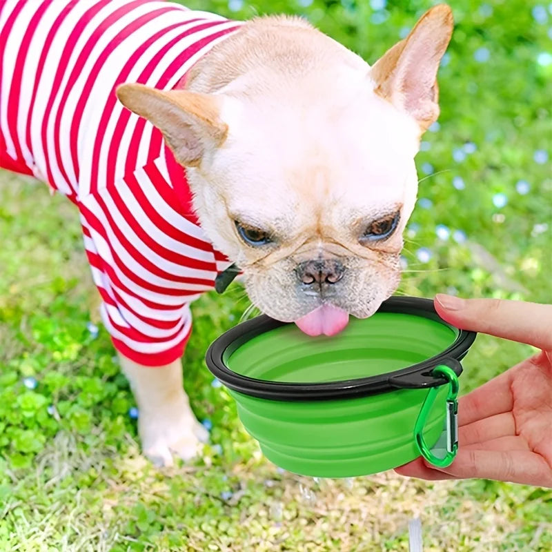 Portable Silicone Dog & Cat Bowl – Collapsible Travel Bowl for Food & Water - DOGGY DEN